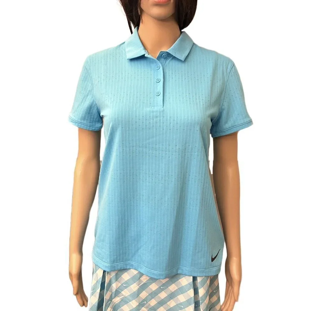 Nike Women’s Dri-Fit Light Blue Short Sleeves Golf Polo Shirt Top Size S NWT $68
